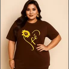 Camiseta Plus Size Feminina Estampada Do P Ao G5  Academia Treino 100% Algodão Premium Verão