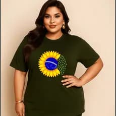 Camiseta Plus Size Feminina Estampada Do P Ao G5 Academia Treino 100% Algodão Premium Verão