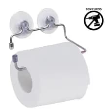Suporte porta Papel Higiênico Com Ventosa dupla Cromado