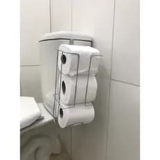 Suporte de Papel Higiênico Banheiro Acoplado 3 Rolos em  Aço Cromado