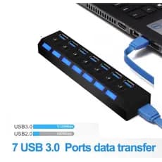 Hub Usb 3.0 Com 7 Portas com chave Liga e Desliga 5Gbps Fy Velocidade Usb 3.0 Hub Usb 3.0