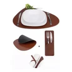 Kit 08 Jogos Americanos Porta Talheres e Porta Guardanapos Mesa Posta + Brinde