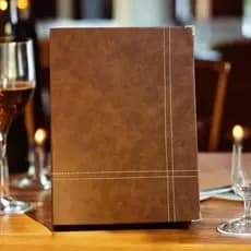 6 Cardápios Capa Dura Personalizado Com Sua Logo Resistente Para Seu Restaurante Folha A4