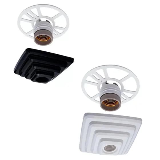 Plafon E-27 Pirâmide Quadrado Rosqueado Roper Plast