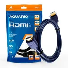 Cabo HDMI 2 Metros Alto Desempenho 4K Aquário
