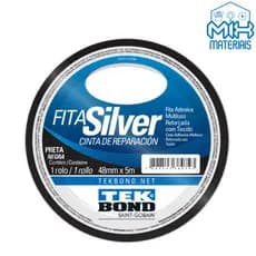 Fita adesiva Silver preto 48mm x 5m Tekbond