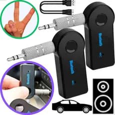 2x Receptor Bluetooth P2 Áudio Adaptador Carro Sem Usb Som Antigo Carro Aparelho Sem Bluetooth BT