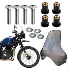 Kit Buchas Parafusos Inox Arruelas Himalayan 411 P/ Bolha Parabrisa Moto Royal Enfield RE
