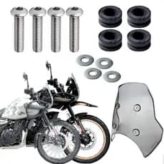 Kit Buchas Parafusos Inox Arruelas Himalayan 450 P/ Bolha Parabrisa Royal Enfield