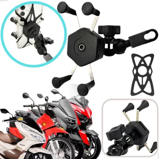 Suporte Celular Moto Nmax Xmax Biz Pcx Elite Pop Universal Articulado Engante Rápido Garra Aranha