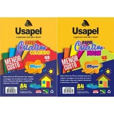 Papel Criativo Colorido A4 210 x 297mm 45 folhas MENOR PREÇO Usapel