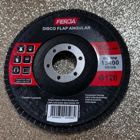 Disco de Lixa Flap para lixadeira 115mm grão 80 4.1/2" 1 unidade Western