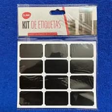 Kit de Etiquetas plásticas pretas 5cm x3cm 24 unidades Clink