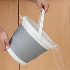 Balde Dobrável De 3 5 10 Litros Com Cabo Mop Retrátil Magica Plástico Emborrachado Silicone Para Limpeza Casa Em Cozinha Multiuso