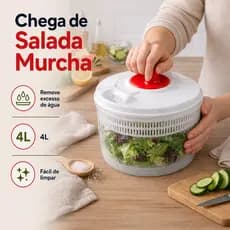Centrifugador de Salada Manual 4L, Secador de Salada, Escorredor Folhas, Alface, Centrífuga