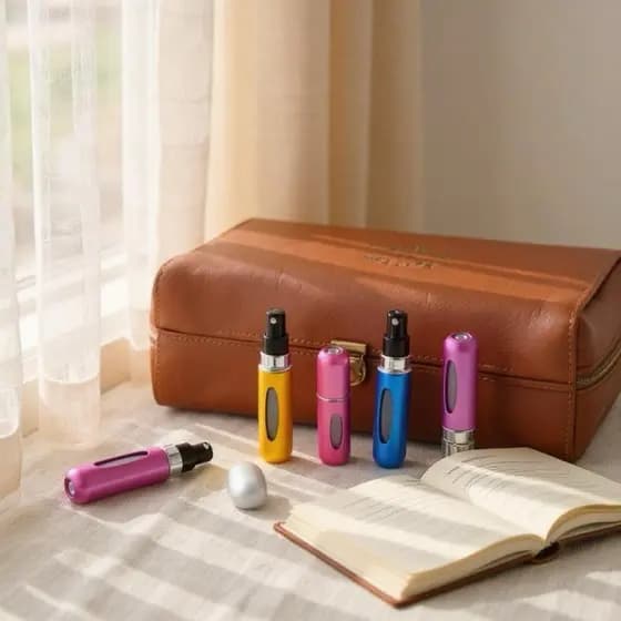 Mini Porta Perfume Recarregável Spray 5ml – Frasco de Bolsa para Viagem