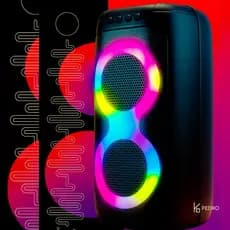 Caixa de Som Portátil Bluetooth Sumay Slim Box 60W RMS com Luzes LED Coloridas
