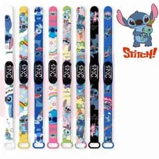 Relógio Digital De Pontos Digitais De Silicone Touch LED Cartoon Kids Sports Watch