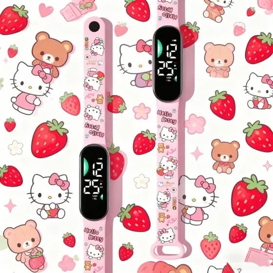 KT Relógio Kuromi LED Digital Crianças De Pulso Eletrônico À Prova D'água Meninos Meninas Presente De Aniversário E Feri