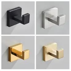 Gancho De Parede Para Toalha De Banheiro Em Aço Inoxidável , Instalação Perfurado , Preto Fosco/Dourado/Prata