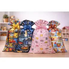 Saco de presente infantil 60x90 com 5/10 e 25 unid.