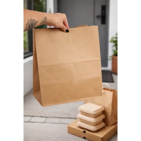 Saco Kraft para Delivery – Tamanhos M e G | Resistente e Seguro 10 ou 50 unid.