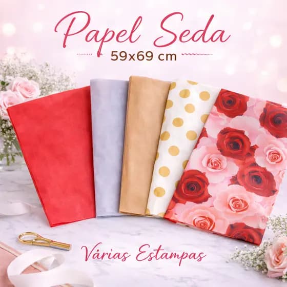 50/100 folhas de papel seda 49x69 personalizado