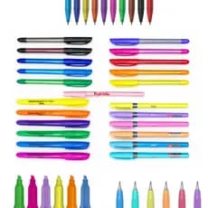 23 Canetas Coloridas Esferográficas Marca Texto Tom Pastel