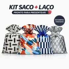 Saco de Presente 25x37 + Laço Fácil Kit Prático e Pronto para uso