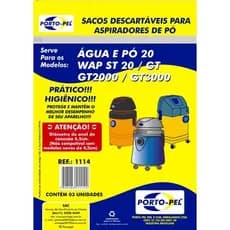 SACOS DE ASPIRADOR ELECTROLUX HIDRO A20 Gt Smart A20   1114  KIT COM 3  PORTO-PEL