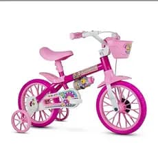 Bicicleta Infantil Aro 12 com rodinhas crianças de 3 a 5 anos marca Nathor Menina Menino