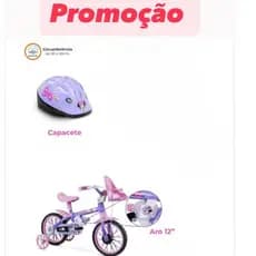 Bicicleta Aro 12 Minnie com Capacete rodinhas e garrafinha Rosa menina 3 a 5 Anos