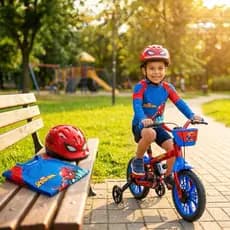 Kit Bicicleta Infantil Aro 12 Homem Aranha  + Capacete + Camiseta de Proteção Ciclismo Menino