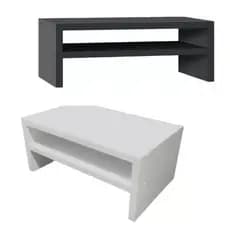 Base Apoio Mdf Suporte Para Monitor Ergonomico  Preto Branco