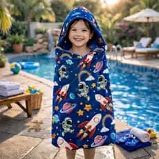 Toalha Infantil com Capuz Gigante 1,40m Felpuda | Toalha de Banho Infantil Estampada ou Lisa - Macia