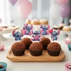 30 Toppers Tags Docinhos Doces Stitch Brigadeiro