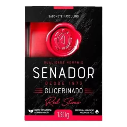 Sabonete Masculino Senador Red Stone 130g – Hidratação com Glicerina