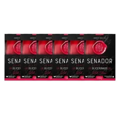 Kit 6 Sabonete Masculino Senador Red Stone 130g – Hidratação com Glicerina