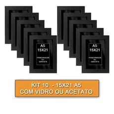 Kit 10 Moldura Porta Retrato 15X21 A5 Vidro ou Acetato