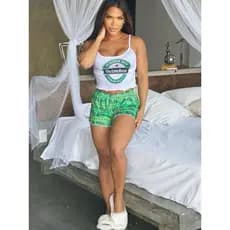 Pijama Feminino Blogueira Verão Pijama de Alcinha Pijama Estiloso Feminino