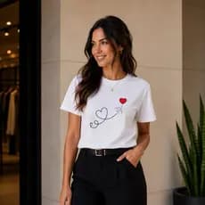 Camiseta Feminina Casual Chic 100% Algodão – Estampa Travel | Love