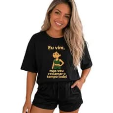 Camiseta Feminina Frase Fitness Eu Vim Mas Vou Reclamar o Tempo Todo Fitness Casual