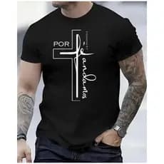 Camisa Masculina 100% Algodão Estilosa  Estampada Casual com Corte Slim Fé
