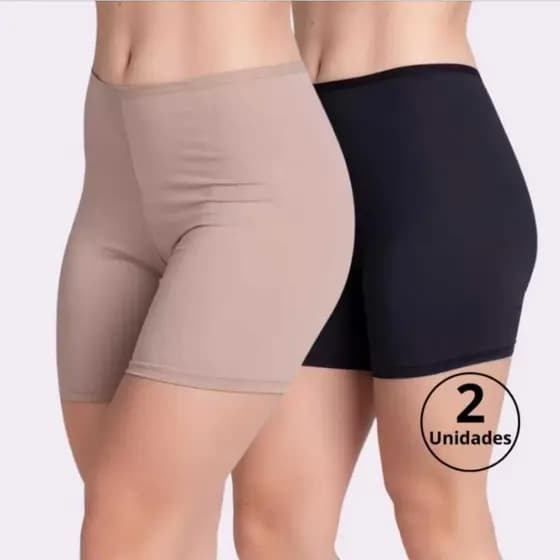 Kit 2 Shorts Segunda Pele Anágua Meia Perna Liso Segunda Pele Não Marca