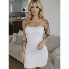 Vestido Segunda Pele Sem Alça Anagua tomara que caia Conforto Feminino Vestido anágua sem alça