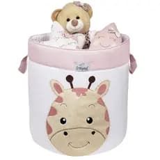 Cesto Organizador de Brinquedos 1 Peça Bordado Redondo Várias Cores Feminino Menina