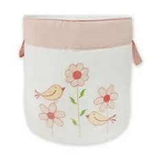 Cesto Organizador Brinquedo Redondo  Bordados Jardim