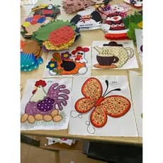 KIT C/ 15 UNIDADES  APLICAÇAO P/ BORDAR NA MAQUINA ARTEZANATO COZINHA ,MANTA MESA,SUPLA