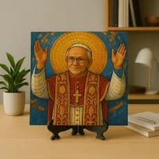 Quadro Azulejo papa leão xiv - Decoração Mosaico Católico-Novo Papa