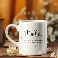 CANECA PERSONALIZADA COM NOME 325ML – PORCELANA PREMIUM | PRESENTE DIA DAS MULHERES